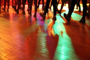 dance, silhouette, lighting effects